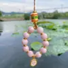 Estilo Étnico Liga de Zinco Porcelana Esmaltada Corrente para Celular Chaveiro Thangka Cinco Vias Deus da Riqueza Pingente Galvanizado Joia de Palácio