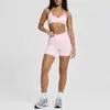 Conjunto de sujetador deportivo cruzado con cuello halter para mujer, espalda hermosa, realza el busto, top de fitness push-up, ropa exterior para yoga, conjunto de lencería