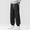 Pantalones deportivos con sentido del diseño para hombre Otoño e Invierno Nuevo estilo americano Marca de moda Pierna holgada Talla grande Pantalones casuales forrados de felpa para hombre