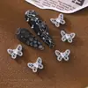 Joyería para Uñas Artísticas Japonesas Nueva Plata Circonita Serie Flash Bow Colgante de Corazón Lazo de Cinta