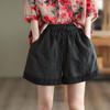 Pantalones de Ganchillo Hueco de Algodón y Cáñamo Estilo Retro Nuevo Verano 2024 para Mujer, Shorts de Encaje Artístico, Pantalones Casuales, Pantalones Rectos Adelgazantes