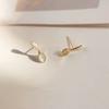 Pendientes Asimétricos de Cuchara y Tenedor Exquisitos Pendientes Pequeños de Circonita Pendientes Creativos de Estudiante Femenina Versátiles