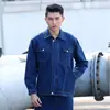 Traje jeans proteção do trabalho vestimenta para obra outono e inverno manga longa fábrica roupas de soldagem reparo automotivo ferramentas logo