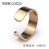 Anillos Magnéticos de Acero Inoxidable de Moda Europeos y Americanos para Parejas, Anillos Abiertos Magnéticos Ajustables a la Moda, Personalización OEM