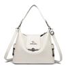 Bolsa Feminina Retro de Fronteira para Mulheres de Meia-Idade, Bolsa de Ombro Versátil com Textura de Couro Macio, Grande Capacidade, Bolsa Transversal Portátil para Mãe