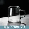 Taza de Vidrio Resistente al Calor de Borosilicato Casual con Asa Taza para Té Verde Apta para Microondas Taza de Agua para Sala de Estar Taza de Leche
