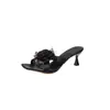 Nuevas Sandalias de Tacón de Aguja de Verano 2026 para Mujer, Elegantes y de Moda con Diseño Floral, Sandalias de Tacón de Aguja de Punta Cuadrada