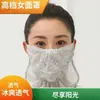 Mascarilla de Seda de Hielo para Mujer, Estilo Ligero de Verano, Protección Solar, Transpirable, Ciclismo al Aire Libre, Parasol, Se Puede Abrir, Lavable