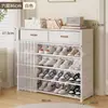 Zapatero simple con cajones, zapatero multicapa a prueba de polvo, zapatero para dormitorio, estante de almacenamiento simple de pie para viviendas de alquiler