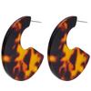 Pendientes Geométricos de Moda Simple Europeos y Americanos Más Vendidos Pendientes Populares de Amazon con Placa de Acetato Acrílico Estampado de Leopardo en Forma de C