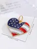 Colar com Pingente de Coração da Bandeira Americana Pulseira Charms Acessórios Chaveiro Materiais Águia Estátua da Liberdade Pingente