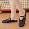 Pantuflas Nuevas de Malla Transpirable con Puntera para Verano para Mujer, para Exterior, Pantuflas Francesas Planas para Perezosas, Pantuflas de Medio Pie