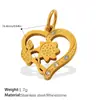 Novo Estilo Doce e Fofo Europeu e Americano DIY Pingente de Estrela, Lua e Coração com Diamante Aço Inoxidável Banhado a Ouro 18K Acessórios Criativos