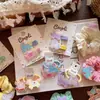 Presilhas de Cabelo Infantis Estilo Coreano para Primavera e Verão com Estampa de Animais para Meninas, Elásticos Fofos para Rabo de Cavalo que Não Danificam o Cabelo