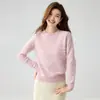 Suéter de Punto de Cuello Redondo de Cachemira para Mujer, Nuevo Versátil Suéter de Textura Suave para Principios de Otoño 2026