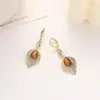 Arete de Ojo de Gato Gota de Agua Moda Estilo Lujo Ligero Aretes Colgantes de Hoja con Pedrería Dulce Temperamento Colección Primavera Accesorios para Aretes Venta al por Mayor