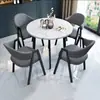 Conjunto de mesa e cadeiras para negociação loja comercial recepção reunião mesa redonda pequena área de descanso simples casual uma mesa quatro cadeiras mesa de jantar