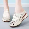 Mules huecos transpirables de punta cerrada para mujer, 2026 verano más vendidos con tacón de cuña y suela gruesa, ligeros, cómodos, pantuflas de punta cerrada para mujer