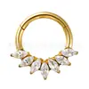 Anillo para tabique nasal Jiangtai F136 de titanio con forma de corazón incrustado de diamantes, Marquise, G23, aleación de titanio, joyería para piercing corporal, pendiente para la oreja