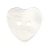 Botones de Concha Blanca Natural con Forma de Corazón de Durazno en Stock con Dos Agujeros Planos para Camisas, Accesorios Infantiles, Botones de Alta Gama