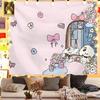 Tela Colgante de Fondo Rosa de Dibujos Animados Femenina Decoración Cálida para Dormitorio Cubierta de Tela Colgante para Cabecera Transformación Tela Colgante