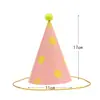 Frete Grátis Embalagem Individual Chapéu de Aniversário Chapéu de Festa Chapéu Pontudo Chapéu de Festa para Bebês e Crianças Chapéu de Bolo