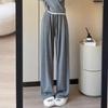 Pantalones de arroz glutinoso con cordón lateral para otoño e invierno que cubren la carne de mujeres embarazadas perezosas, pantalones de pierna ancha simples que combinan con todo, retro, pantalones largos para mujeres embarazadas