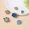 Cobre puro dorado cloisonné azul quemado flor de loto exquisitas cuentas de joyería de cloisonné dorado accesorios de loto hechos a mano para bricolaje