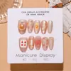 Adesivos T918 Toast Diary para unhas, formato oval curto, cor clara, com coelho de desenho animado tridimensional e cerejas, para uma manicure suave e bonita