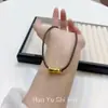 "Narrativa Minimalista" Collar de Cuerda Trenzada de Tubo Dorado Curvo para Mujer, Nuevo Estilo Chino Moda Personalidad Cadena para Clavícula de Viajero