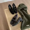 Nuevos Zapatos de Estilo Coreano para Otoño e Invierno 2025, Tacón Grueso Pequeño Fragante, Punta Redonda, Hebilla de Camelia, Mary Janes, Forro de Lana Polar para Mujer