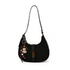 Bolsa de Axila Texturizada Simples Versátil Retro para Mulheres Outono Inicial Elegante Casual Trabalho Roupa de Trabalho Bolsa de Ombro Transversal