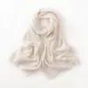 Cachemira 2025 Otoño e Invierno Nuevo Chal para Mujer Color Sólido Cuello Calado Bufanda Moda Jersey Bufanda Larga de Punto