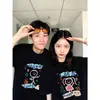 Algodón Puro PeinadoCamiseta de Verano Única para Pareja Estilo Nuevo Manga Corta Holgada