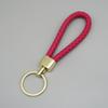 Chaveiro de Cordão de Couro Trançado de Alta Qualidade Cabeça Liga de Zinco Argola de Chaveiro Pingente Chave de Carro Atacado