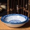 Tazón de porcelana azul y blanca, juego de cuencos comerciales para el hogar, tazón grande, tazón de arroz, tazón de cubo, tazón de sopa, tazón de sombrero de bambú, tazón para comer, tazón de fideos instantáneos para el hogar