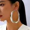 Pendientes de Aro Minimalistas Europeos y Americanos, Únicos, Exagerados, Brillantes, Pendientes de Moda Geométricos de Metal Elegantes, Accesorios de Oreja de Lujo de Alta Gama