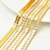 Novo 4x 6mm retangular cristal zircão corrente densa diamante corrente DIY colar jóias acessórios roupas sapato bolsa decoração