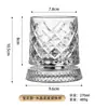 Copo de uísque de cristal giratório em formato de estrela, um design elegante e luxuoso com base de cristal, perfeito para aliviar o estresse e apreciar destilados.