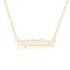 Collar con Letra de Nueva Reputación Europeo y Americano para Mujer Cadena para Clavícula Resistente al Color de Acero Inoxidable collar DIY con Nombre para Pareja