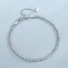 Pulsera de Plata de Ley S925 Cadena de Coliflor Brillante para Mujer, Estilo Cielo Estrellado, Versión Coreana Simple, Joyería de Mano Estilo Hada de Lujo Ligero de Nicho