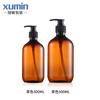 Garrafa Plástica PET de Chá Xu Min Baocai 500ml Garrafa com Bomba de Loção 300 Garrafa de Sabonete Líquido para Corpo Cosmético Shampoo