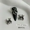Série Caveira de Halloween Decorações de Liga para Nail Art Cruz Aranha Estilo Escuro Acessórios para Unhas Atacado