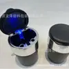 Cenicero de Alta Calidad, Extinción de Humo de Doble Agujero, Exquisita Tapa Automática Emergente, Cenicero para Coche Iluminado con LED, Accesorios para Coche