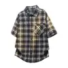 2026 Nueva Camisa Casual a Cuadros de Manga Corta para Hombre Estilo Coreano Holgada Talla Grande Moderna Camisa para Hombre