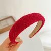 Diadema Roja Ankesela Otoño e Invierno Navidad Esponja Roja Estilo Pequeño Fragante Diadema Pasador de Pelo de Alta Gama Recogido de Cabello Retro Tocado