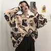 Camisa Retro Estilo Hong Kong de Manga Larga con Salpicaduras de Tinta Azul Oscuro, Nuevo Estilo de Otoño para Hombres Modernos, Holgada y de Moda, Versátil
