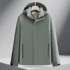 Cortavientos estilo montaña, ropa de trabajo exterior unisex, impermeable, transpirable, con capucha, apto para senderismo y montañismo, con grafeno y forro polar.