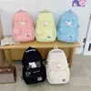 Mochila nueva y elegante de alta capacidad para niñas de primaria, secundaria y preparatoria, mochila versátil de color sólido con múltiples compartimentos