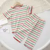 Traje Delgado de Manga Corta para Niñas de Verano, Conjunto de Dos Piezas para Bebé de Verano, Ropa Estilo Coreano de Moda con Aire Acondicionado, Nuevo Modelo 2026